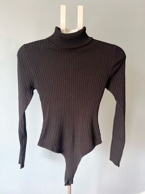 Windsor Black Ribbed Turtleneck Bodysuit